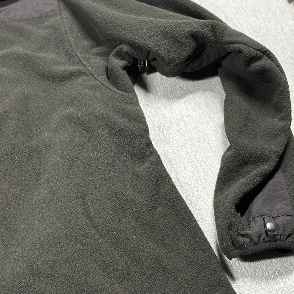 The North Face Fleece Jacket Mens XL Black Denali Full Zip Nylon Overlay Outdoor